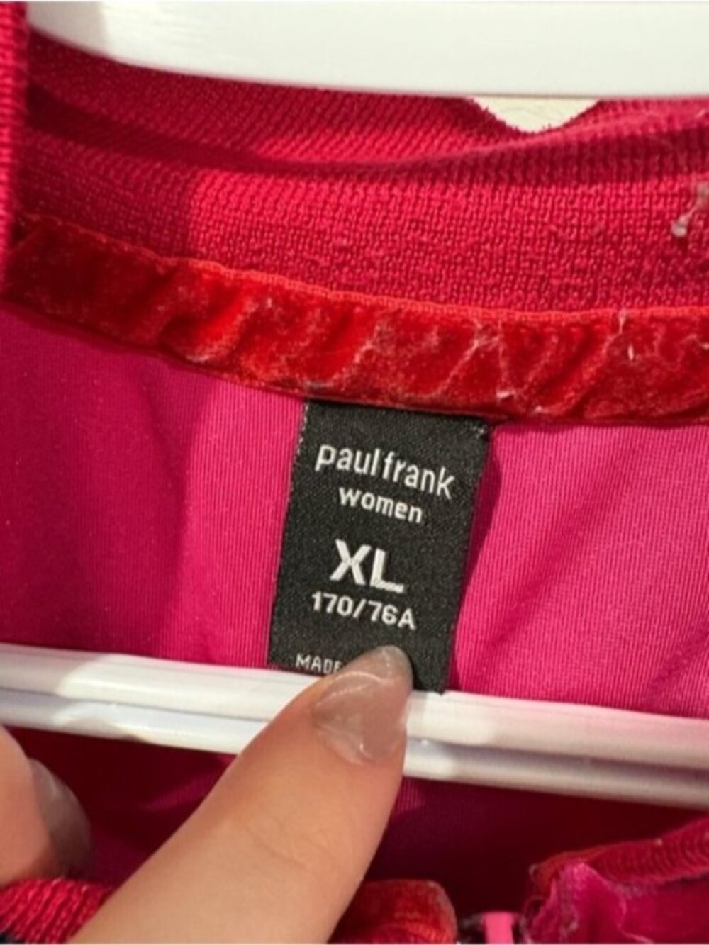 VINTAGE Paul Frank Julius the Monkey pink velour zip-up hoodie - Picture 2 of 7